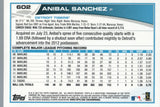#602 Anibel Sanchez Detroit Tigers 2013 Topps Baseball Card