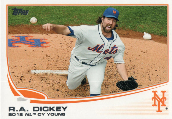 #632 R.A. Dickey New York Mets 2013 Topps Baseball Card