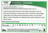 #433 Andrew Werner Oakland Athletics 2013 Topps Baseball Card