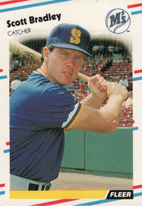 #370 Scott Bradley  Seattle Mariners 1988 Fleer Baseball Card OA
