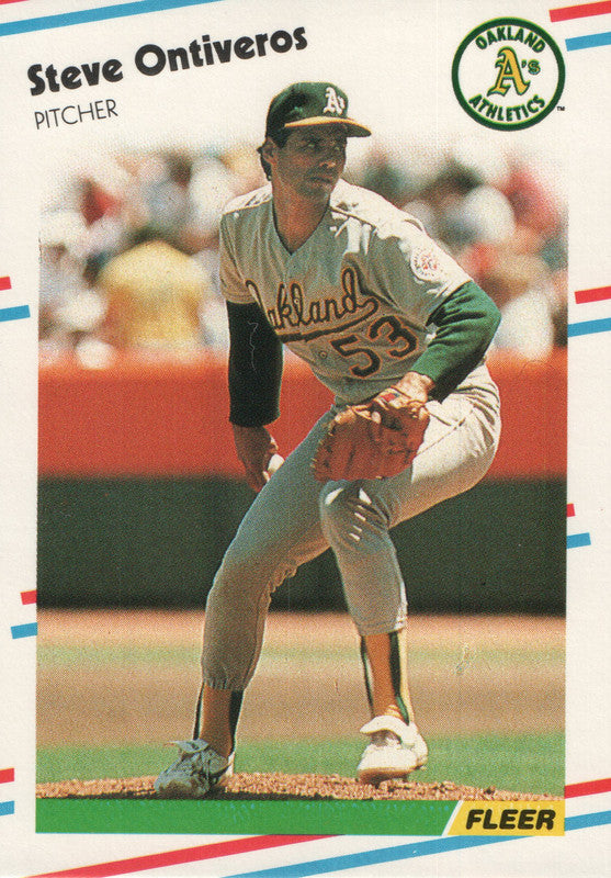 #289 Steve Ontiveros  Oakland Athletics  1988 Fleer Baseball Card OA