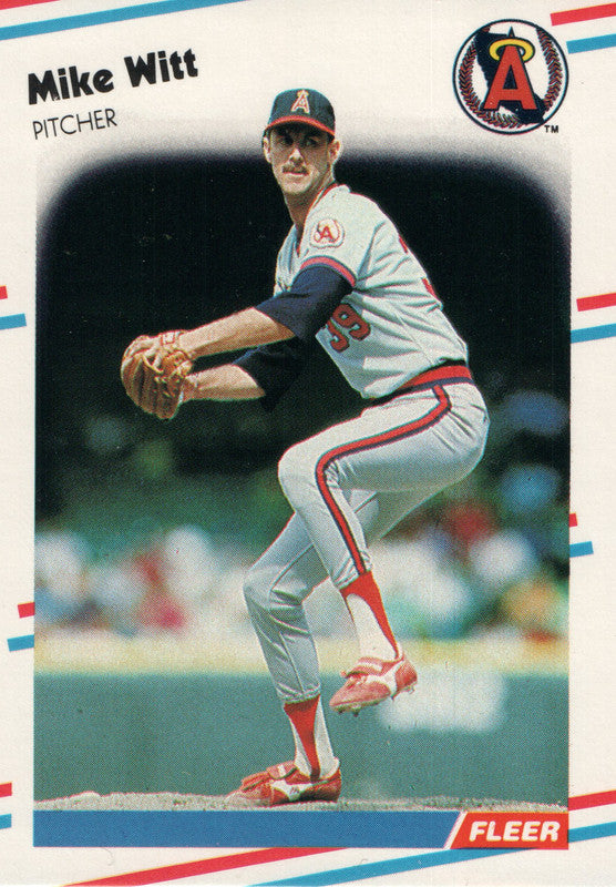 #507 Mike Witt Los Angeles Angels 1988 Fleer Baseball Card OA