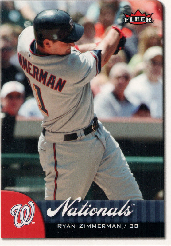 #7 Ryan Zimmerman  Washington Nationals 2007 Fleer Baseball Card OB