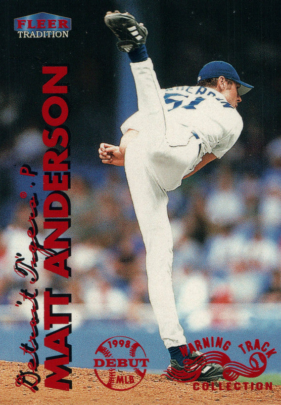 #321W Matt Anderson Warning Track Detroit Tigers 1999 Fleer Tradition Baseball Card OC