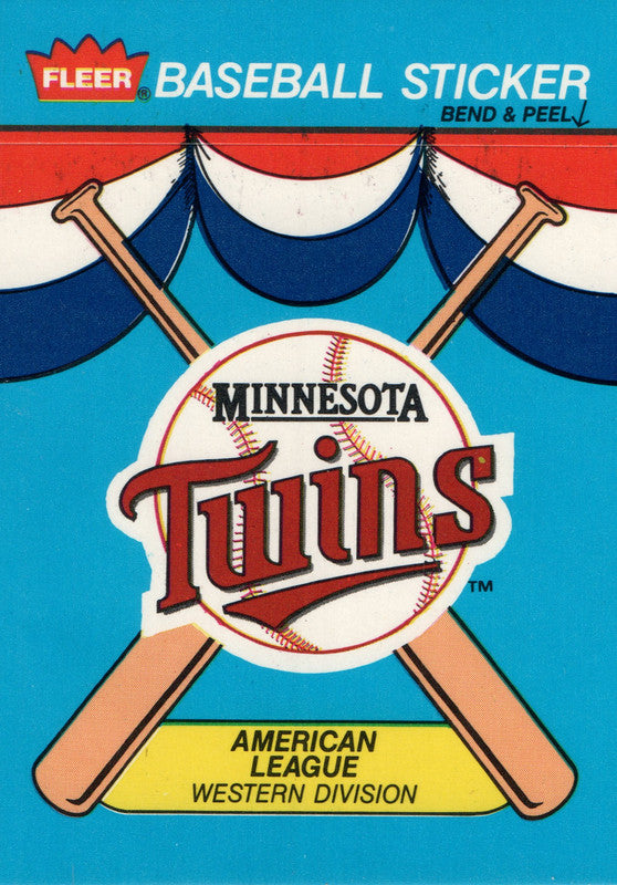 Baseball Sticker Minnesota Twins 1989 Fleer Baseball Card OD
