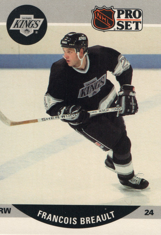 #612 Francois Breault Rookie Los Angeles Kings 1990-91 Pro Set Hockey Card OD