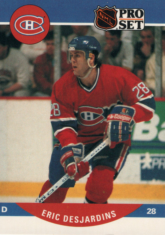 #467 Eric Desjardins Montreal Canadiens 1990-91 Pro Set Hockey Card OD