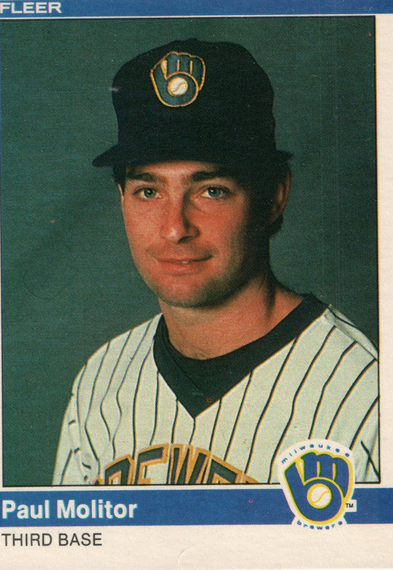#207 Paul Molitor Milwaukee Brewers 1984 Fleer Baseball Card OD