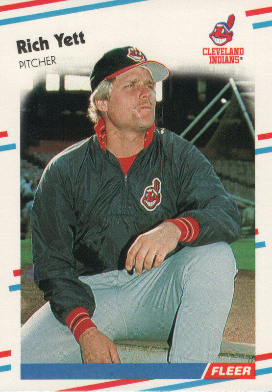 #621 Rich Yett Cleveland Indians 1988 Fleer Baseball Card OE