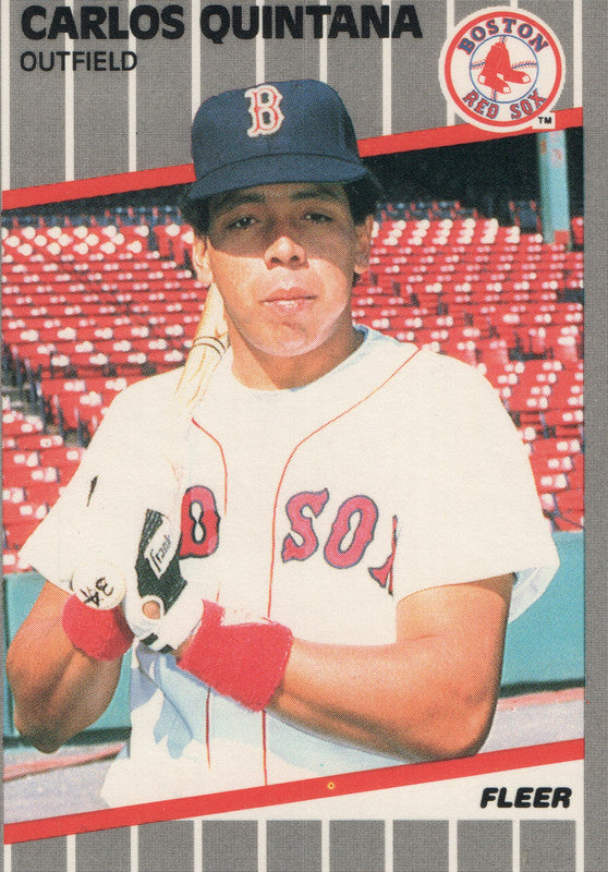 #95 Carlos Quintana Boston Red Sox 1989 Fleer Baseball Card OF