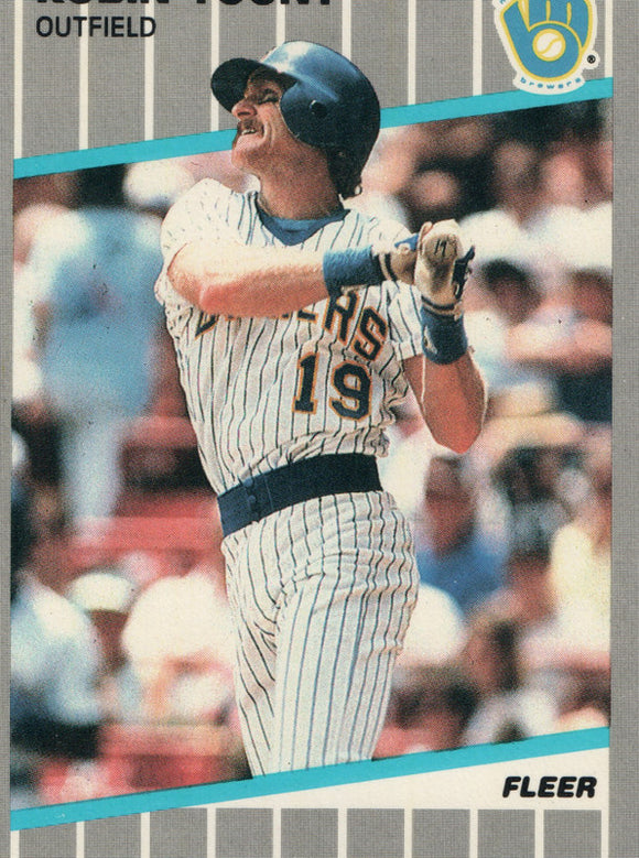 #200 Robin Yount Milwaukee Brewers 1989 Fleer Baseball Card OF