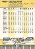 #144 Luis Salazar Detroit Tigers 1989 Fleer Baseball Card OF