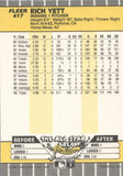 #417 Rich Yett Cleveland Indians 1989 Fleer Baseball Card OF