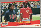 #639 Kirby Puckett Eric Davis Power Center Minnesota Twins Cincinnati Reds 1989 Fleer Baseball Card OF