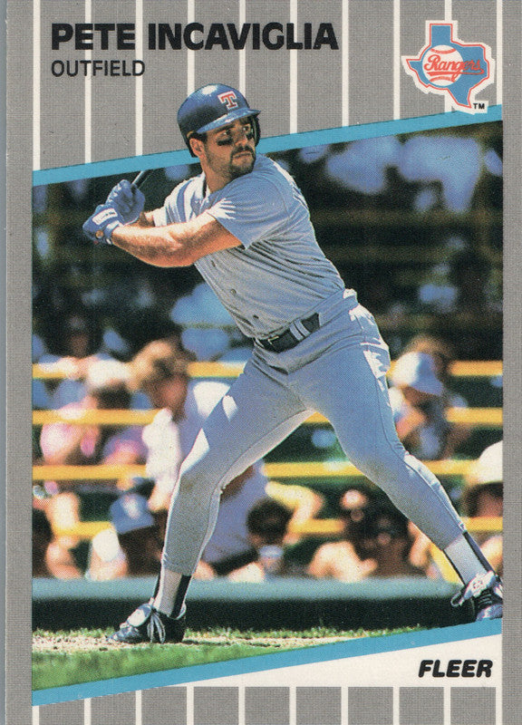 #523 Pete Incaviglia Texas Rangers 1989 Fleer Baseball Card OF