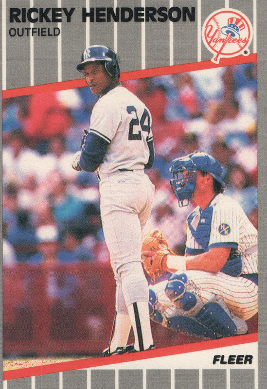 #254 Rickey Henderson New York Yankees 1989 Fleer Baseball Card OF