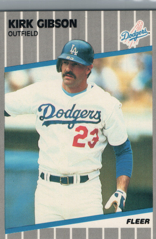 #57 Kirk Gibson Los Angeles Dodgers 1989 Fleer Baseball Card OF