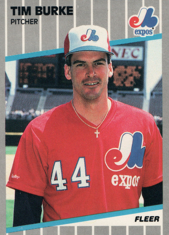 #372 Tim Burke Montreal Expos 1989 Fleer Baseball Card OF