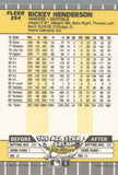#254 Rickey Henderson New York Yankees 1989 Fleer Baseball Card OG