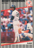 #254 Rickey Henderson New York Yankees 1989 Fleer Baseball Card OG