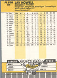 #64 Jay Howell Los Angeles Dodgers 1989 Fleer Baseball Card OG