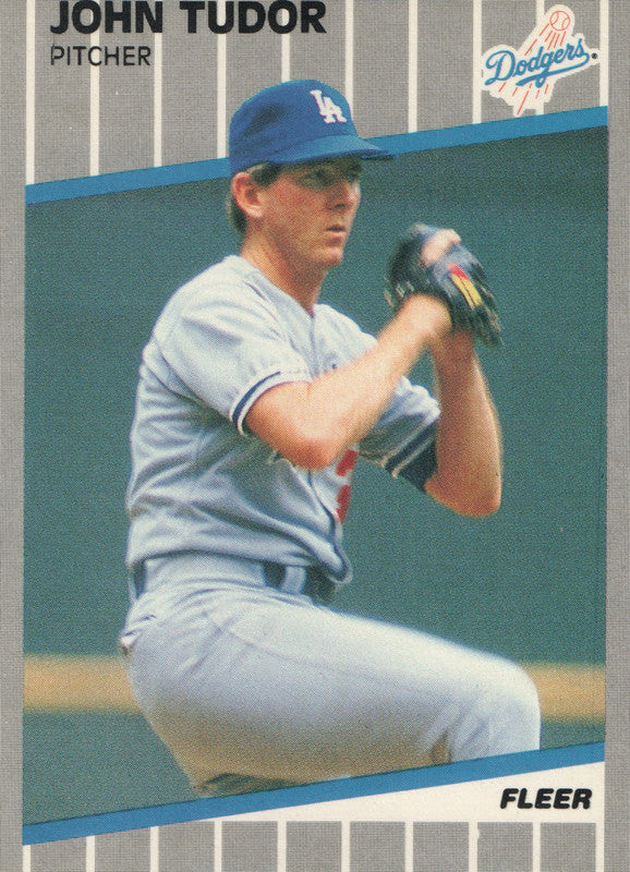 #75 John Tudor  Los Angeles Dodgers 1989 Fleer Baseball Card OH