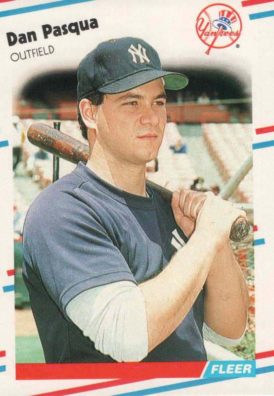 #217 Dan Pasqua New York Yankees 1988 Fleer Baseball Card OH