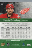 #85 Henrik Zetterberg Detroit Red Wings 2017-18 Parkhurst Hockey Card OH