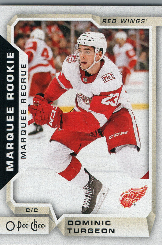 #546 Dominic Turgeon Marquee Rookie Detroit Red Wings 2018-19 O-Pee-Chee Hockey Card OI