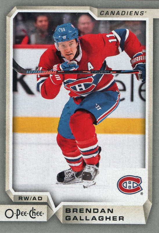 #499 Brendan Gallagher Montreal Canadiens 2018-19 O-Pee-Chee Hockey Card OI