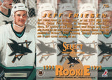 #176 Jeff Friesen Rookie San Jose Sharks 1994-95 Select Hockey Card OK