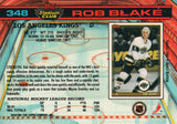 #348 Rob Blake Los Angeles Kings 1990-91 Topps Stadium Club Hockey Card OO