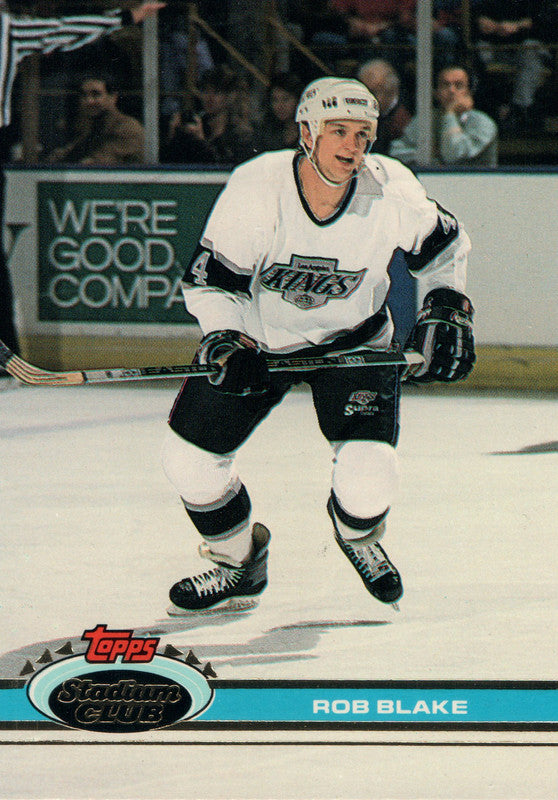 #348 Rob Blake Los Angeles Kings 1990-91 Topps Stadium Club Hockey Card OO