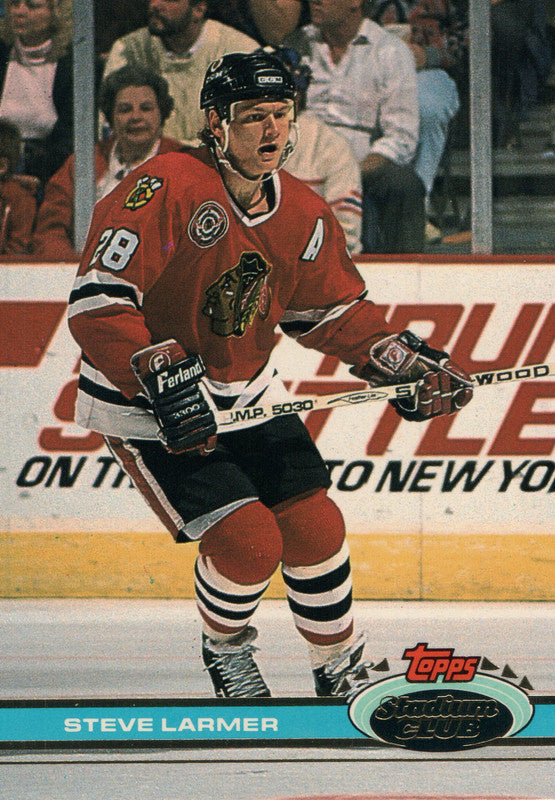 #270 Steve Larmer Chicago Blackhawks 1990-91 Topps Stadium Club Hockey Card OO