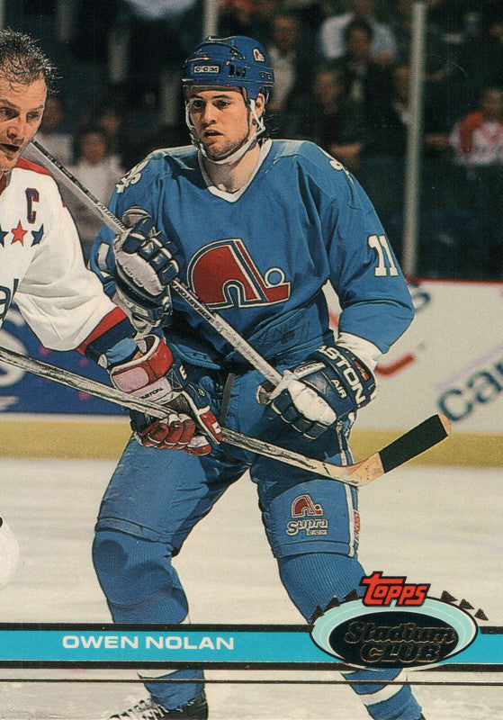 #259 Owen Nolan Quebec Nordiques 1990-91 Topps Stadium Club Hockey Card OO