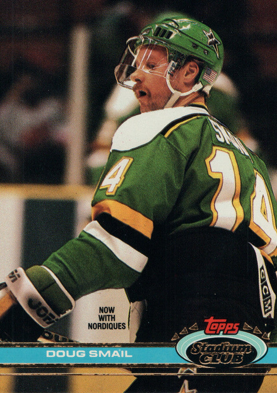 #255 Doug Smail Quebec Nordiques 1990-91 Topps Stadium Club Hockey Card OO