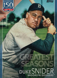 GS-13 Duke Snider Greatest Seasons Brooklyn Dodgers 2019 Topps Series 2 Baseball Card GAK
