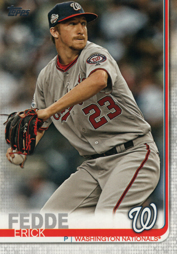 #398 Erick Fedde Washington Nationals 2019 Topps Series 2 Baseball Card GAK