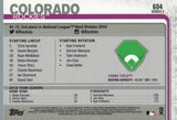 #604 Coors Field Colorado Rockies 2019 Topps Series 2 Baseball Card GAL