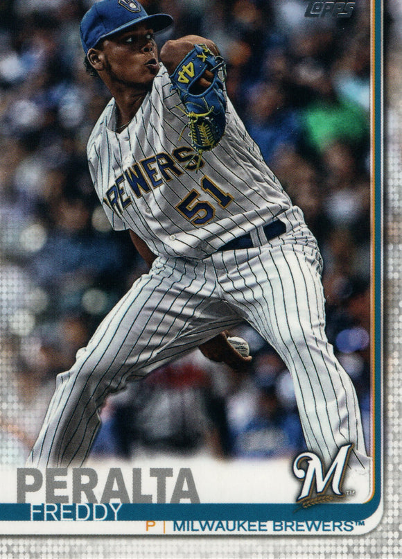 #627 Freddy Peralta Milwaukee Brewers 2019 Topps Series 2 Baseball Card GAL