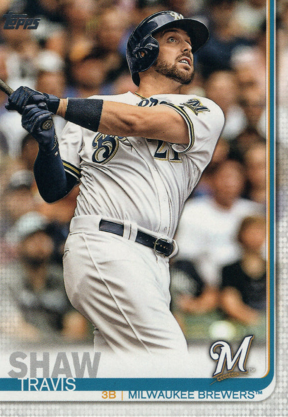 #676 Travis Shaw Milwaukee Brewers 2019 Topps Series 2 Baseball Card GAL