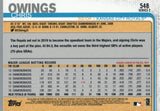 #548 Chris Owings Kansas City Royals 2019 Topps Series 2 Baseball Card GAL