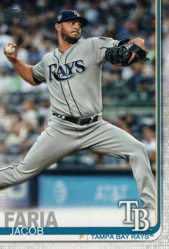 #656 Jacob Faria Tampa Bay Rays 2019 Topps Series 2 Baseball Card GAM
