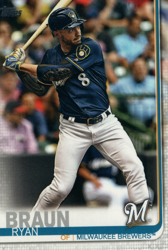 #614 Ryan Braun Milwaukee Brewers 2019 Topps Series 2 Baseball Card GAN