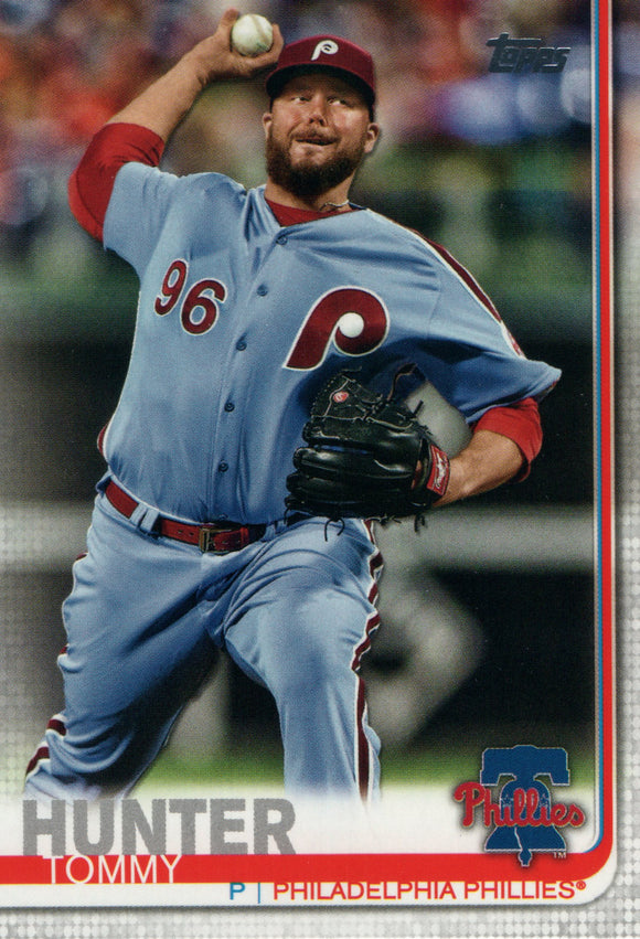 #619 Tommy Hunter Philadelphia Phillies 2019 Topps Series 2 Baseball Card GAN