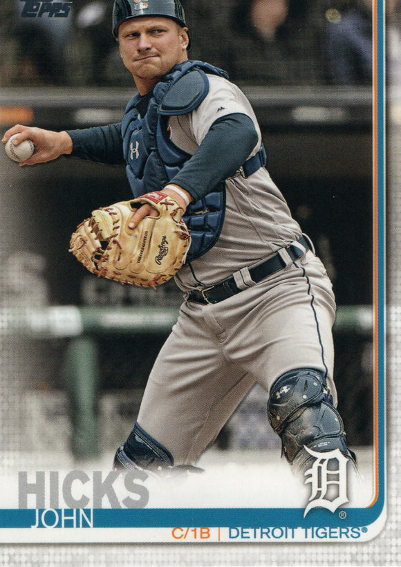 #593 John Hicks Detroit Tigers  2019 Topps Series 2 Baseball Card GAO