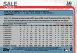 #643 Chris Sale Boston Red Sox 2019 Topps Series 2 Baseball Card GAP