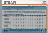 #629 Myles Straw Rookie Houston astros 2019 Topps Series 2 Baseball Card GAQ