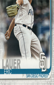 #592 Eric Lauer San Diego Padres 2019 Topps Series 2 Baseball Card GAR