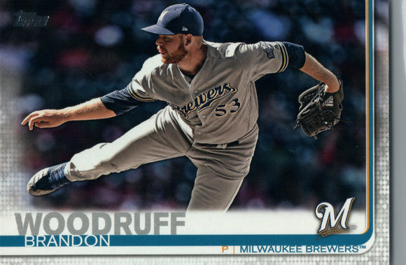 #687 Brandon Woodruff Milwaukee Brewers 2019 Topps Series 2 Baseball Card GAR